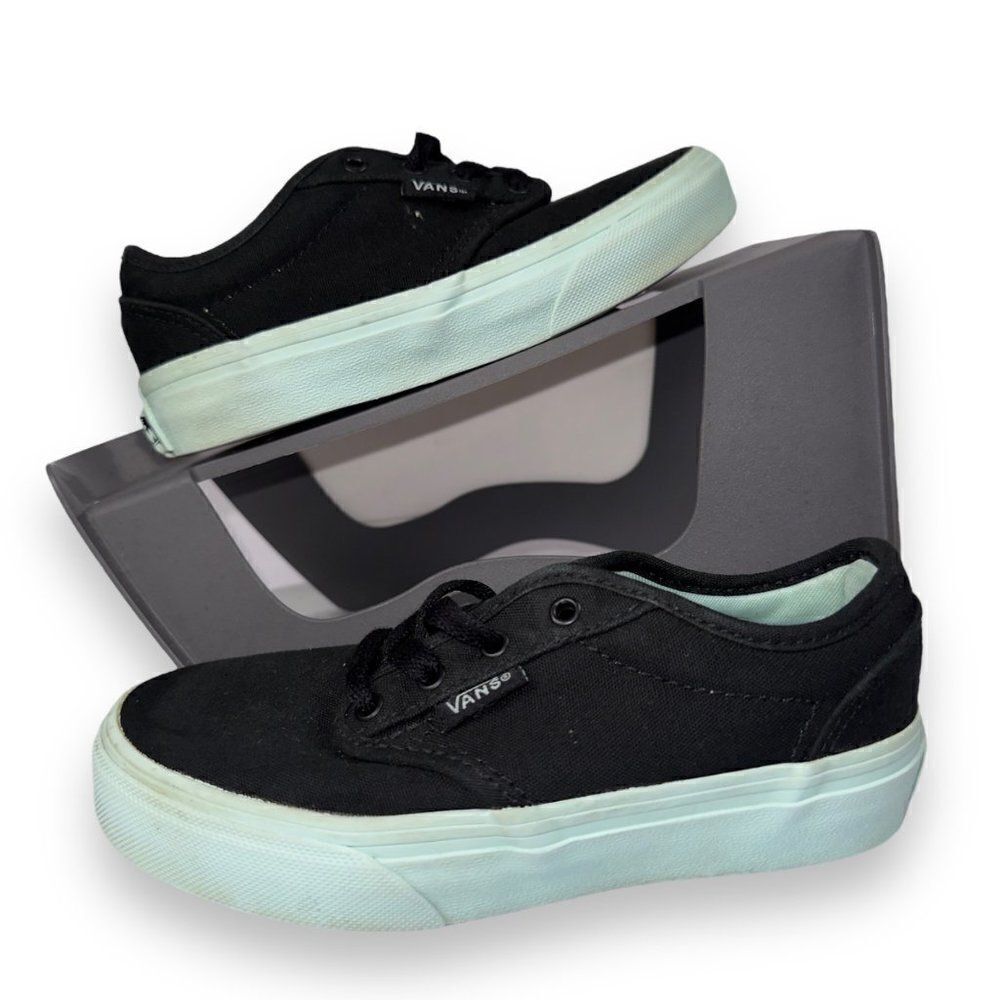 Vans Atwood Low Skate Shoes‎ Black Canvas / Mint Youth Missy 12
